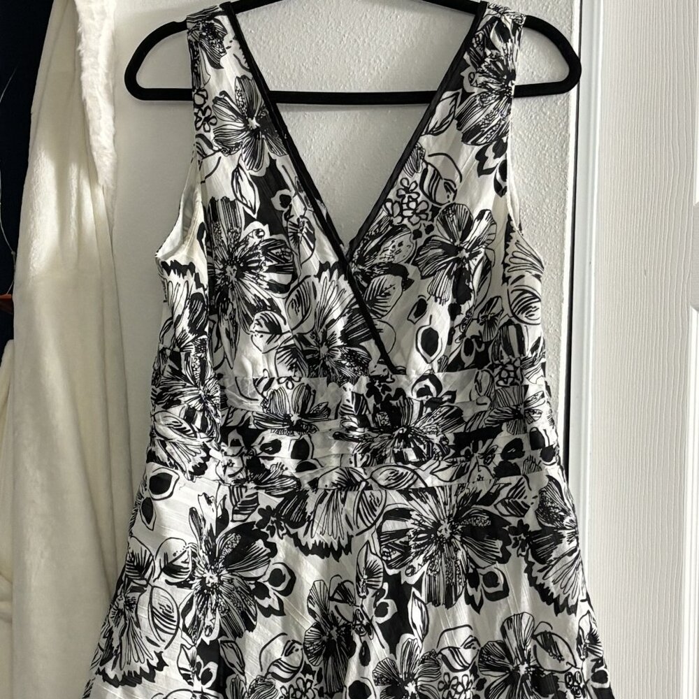 Black and White Floral Dress
